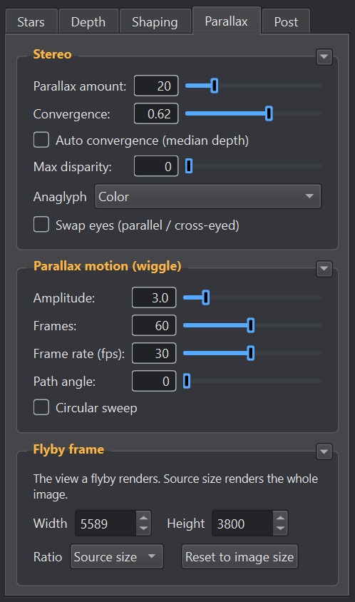 Parallax tab